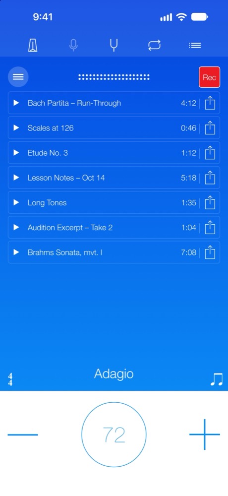 Recorder with saved takes